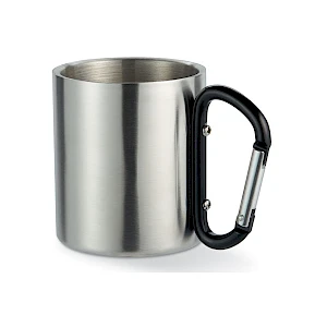 Teräksinen kahvimuki kiinnityskoukulla