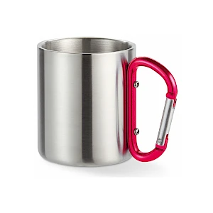 Teräksinen kahvimuki kiinnityskoukulla