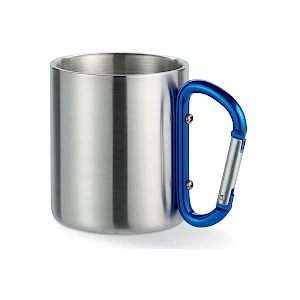 Teräksinen kahvimuki kiinnityskoukulla