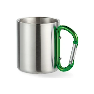 Teräksinen kahvimuki kiinnityskoukulla