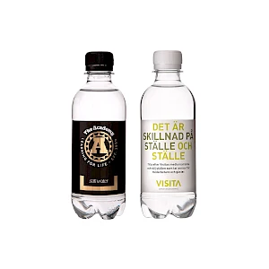 Vesipullo omalla etiketillä 0,33L