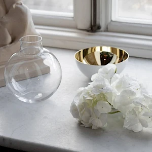 Maljakko Pomme messinki valkoinen