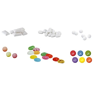 Pastillirasia XS FSC paperista purukumi ja karkit