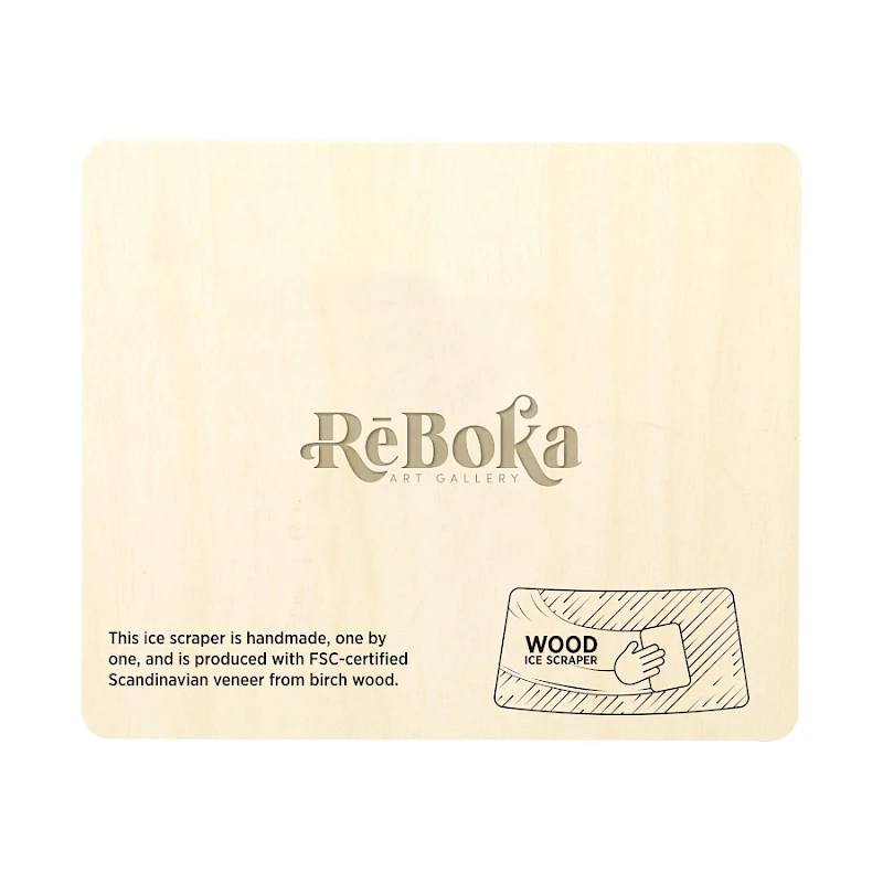 Puinen Jääraappa logolla FSC Wood