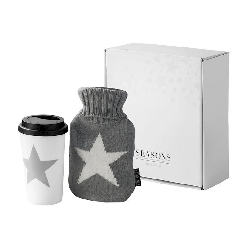 Talvisetti Tähti kuumavesipullo ja take away muki