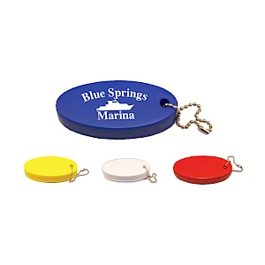 Kelluva avaimenperä logolla