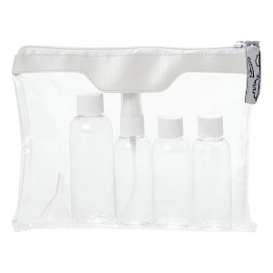 Läpinäkyvä toilettilaukku logolla