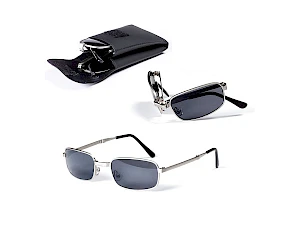 Taittuvat aurinkolasit kotelossa