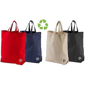 Puuvillakassi Kierrätysmateriaalista logo painatus