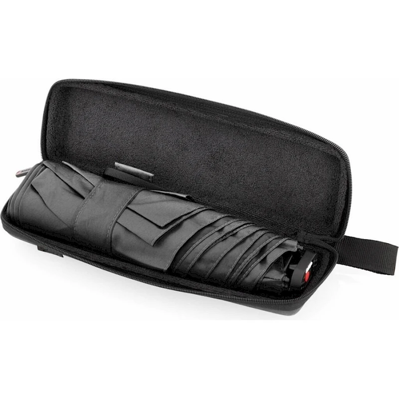 Minisateenvarjo suojakotelossa