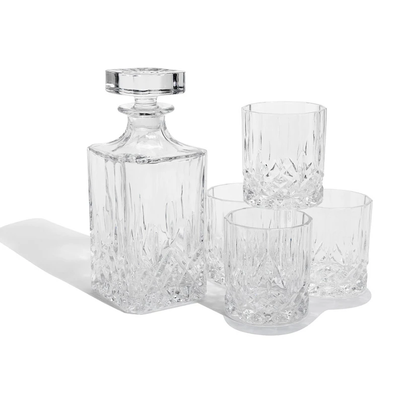 Lasinen karahvi, 4 kpl juomalasi