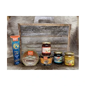 Jouluherkkulaatikko kotimainen liikelahja herkut Suomen luonnosta