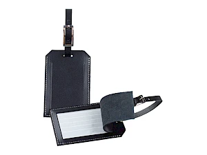 Nahkainen matkalaukun nimilappu