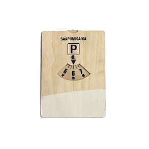 Ekologinen puinen parkkikiekko omaan muotoon