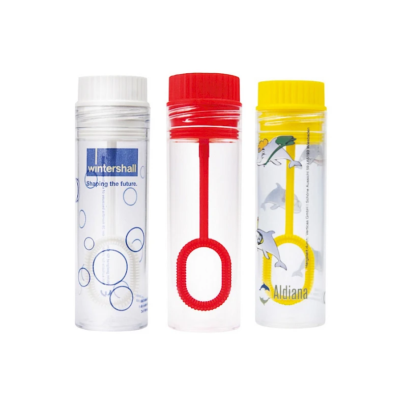 Saippuakupla omalla painatuksella etiketillä 