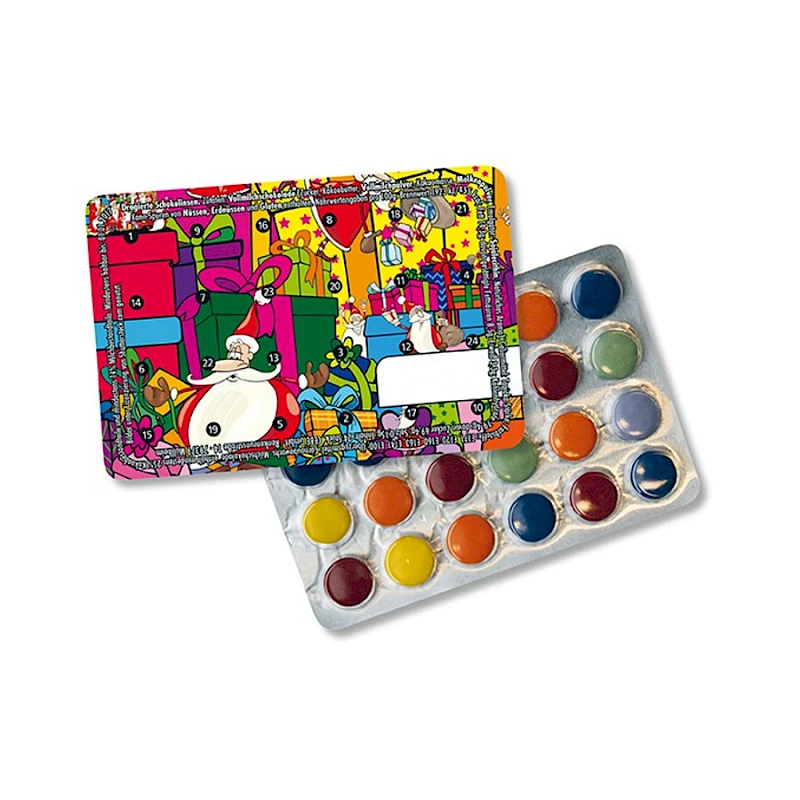 Minipastilli joulukalenteri moniväripainatuksella