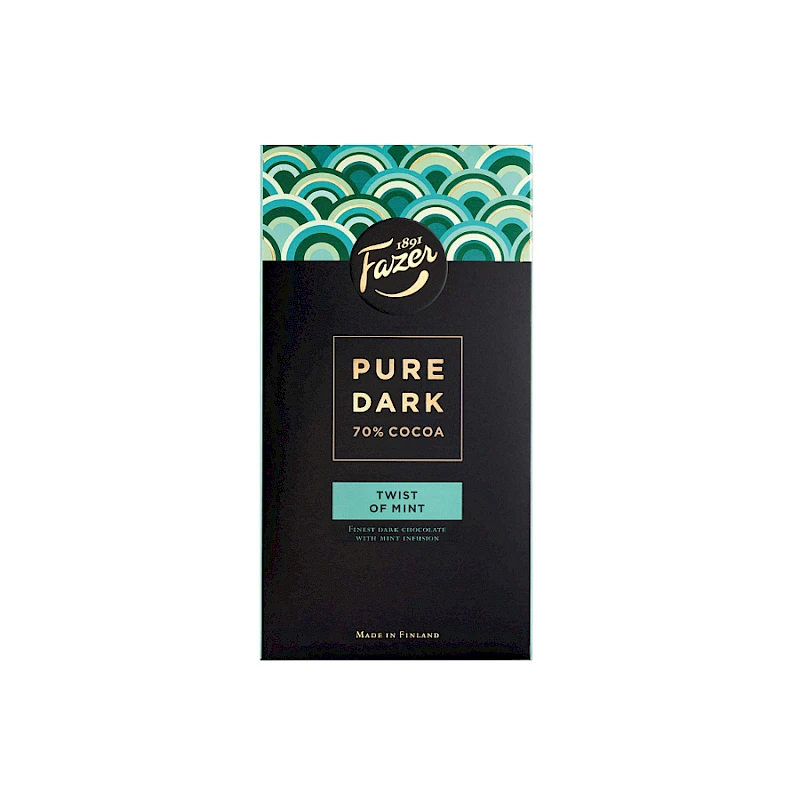 Fazer Pure Dark 70% Cocoa - Twist of Mint 95G