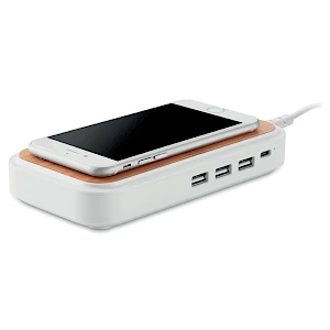 Bamboo 5W langaton laturi 3 USB-portilla