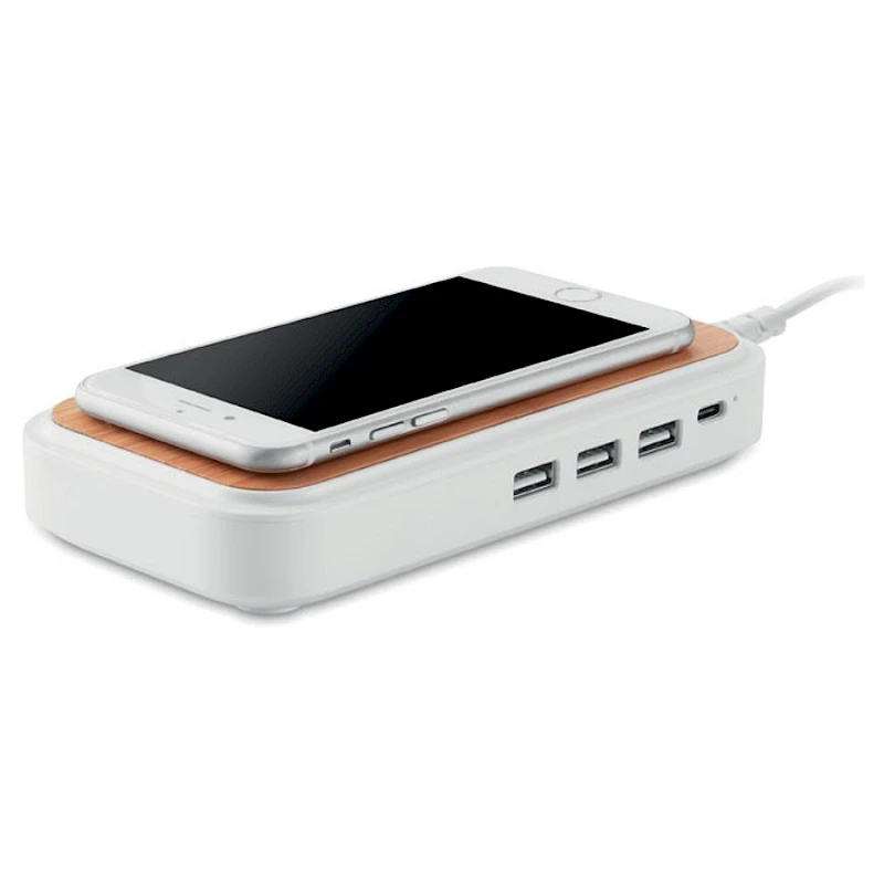 Bamboo 5W langaton laturi 3 USB-portilla