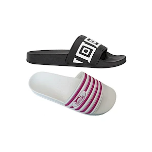 Rantasandaalit painatuksella Sliders_tossut lipokkaat brändisi mukaiset