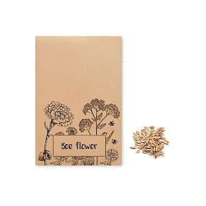 Siemenpussi kierrätyspaperista logolla